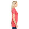 Threadfast Women's Red Pigment Dye Short-Sleeve V-Neck T-Shirt