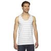 American Apparel Unisex Ash White Stripe Fine Jersey Tank