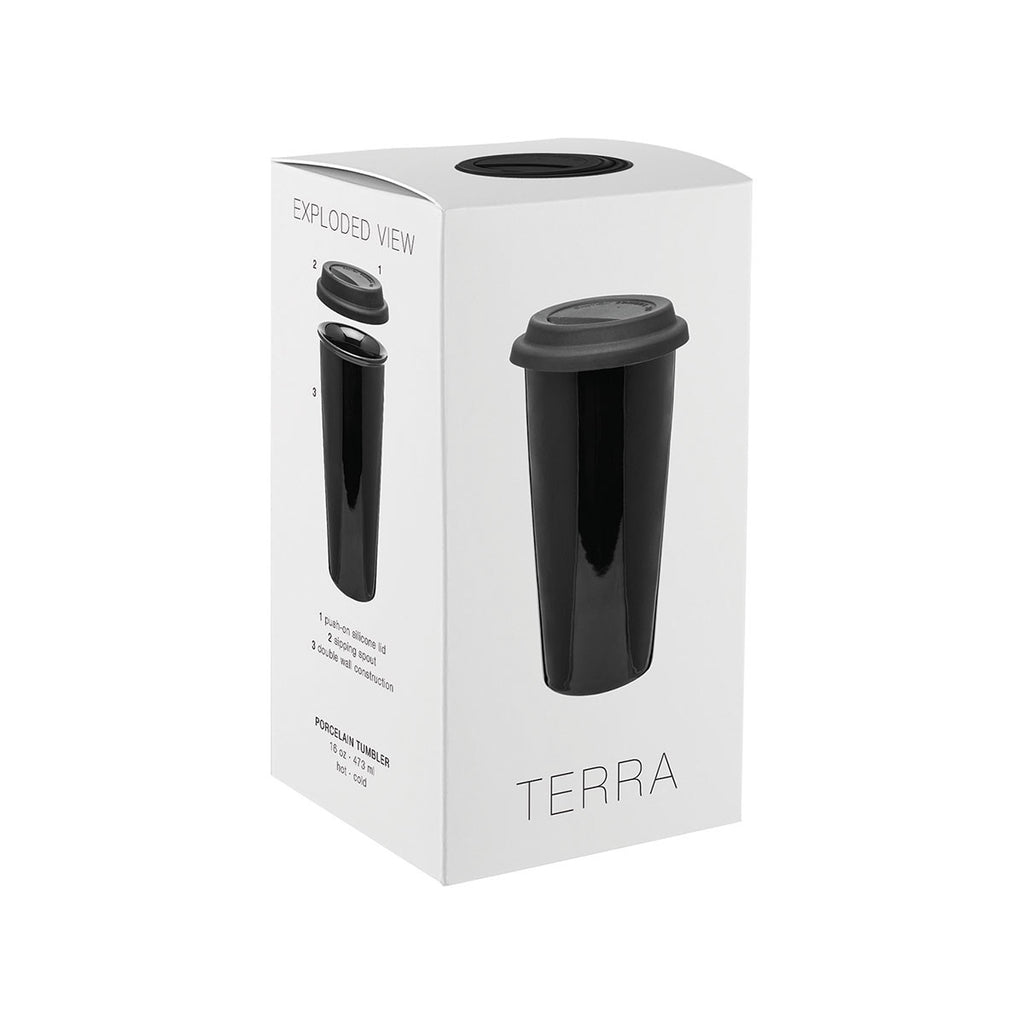 ETS White Terra Tumbler with Storm Grey Lid -16 oz