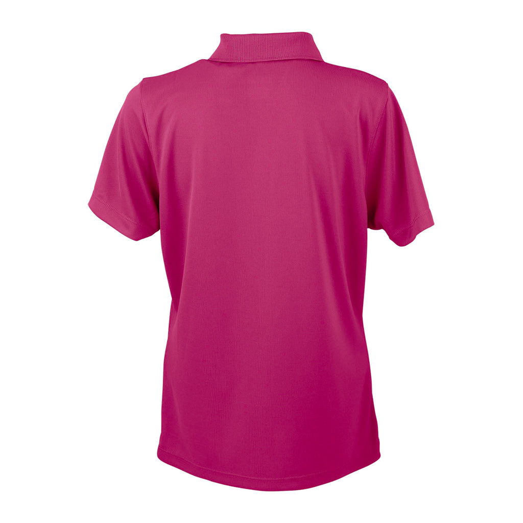 Vansport Women's Berry Pink Omega Solid Mesh Tech Polo