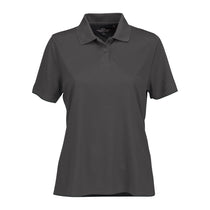 Vansport Women's Dark Grey Omega Solid Mesh Tech Polo