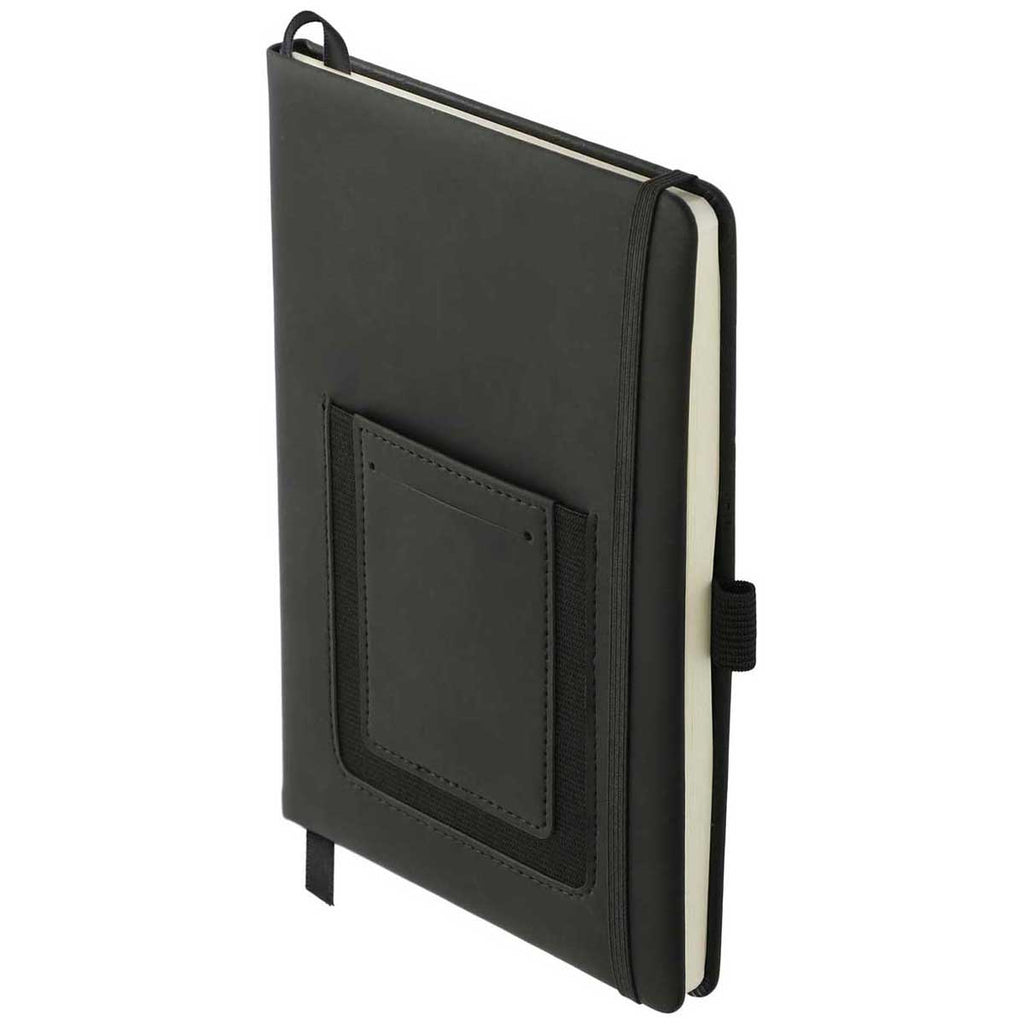 JournalBooks Black 5.5" x 8.5" Vienna Phone Pocket Bound Notebook