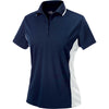 Charles River Women's Navy/White Color Blocked Wicking Polo