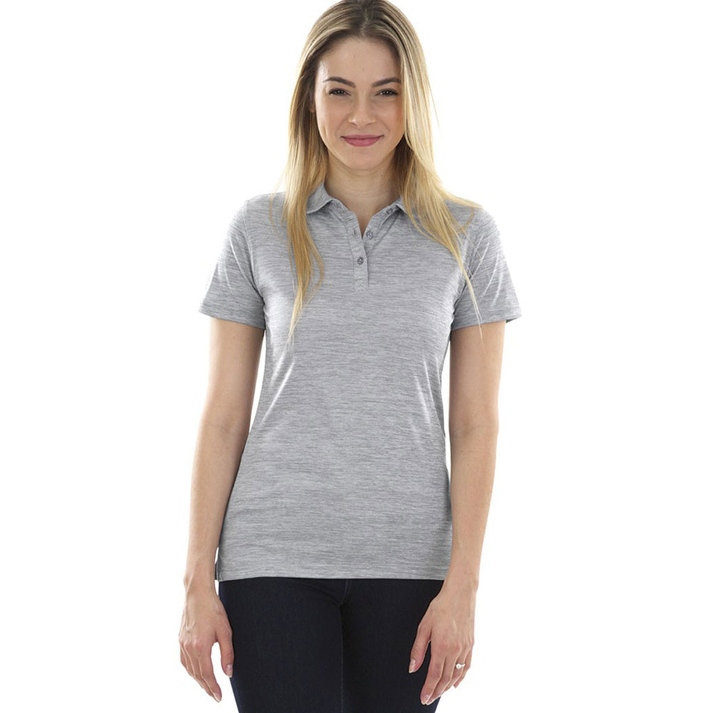 Charles River Women's Grey Space Dye Performance Polo