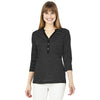 Charles River Women's Black/White Stripe Windsor Henley