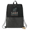 Leed's Black Ash Zippered Recycled Drawstring Bag