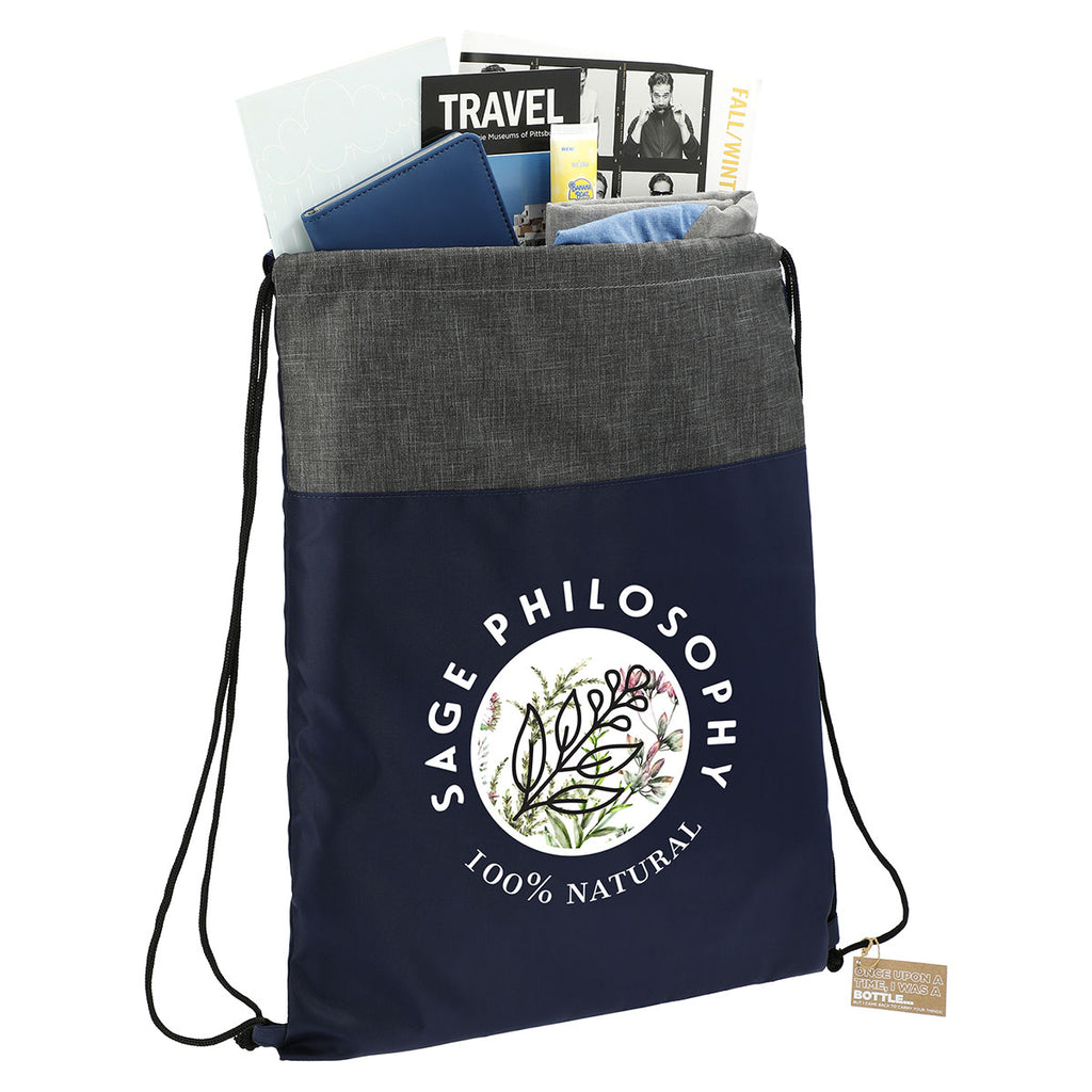 Leed's Navy Ash Recycled Drawstring Bag