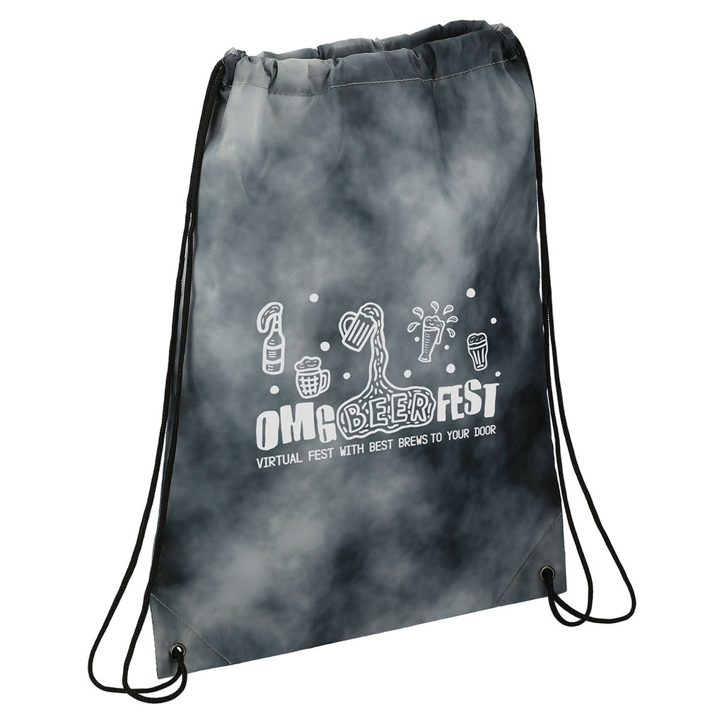 Leed's Black Tie Dyed Drawstring Bag