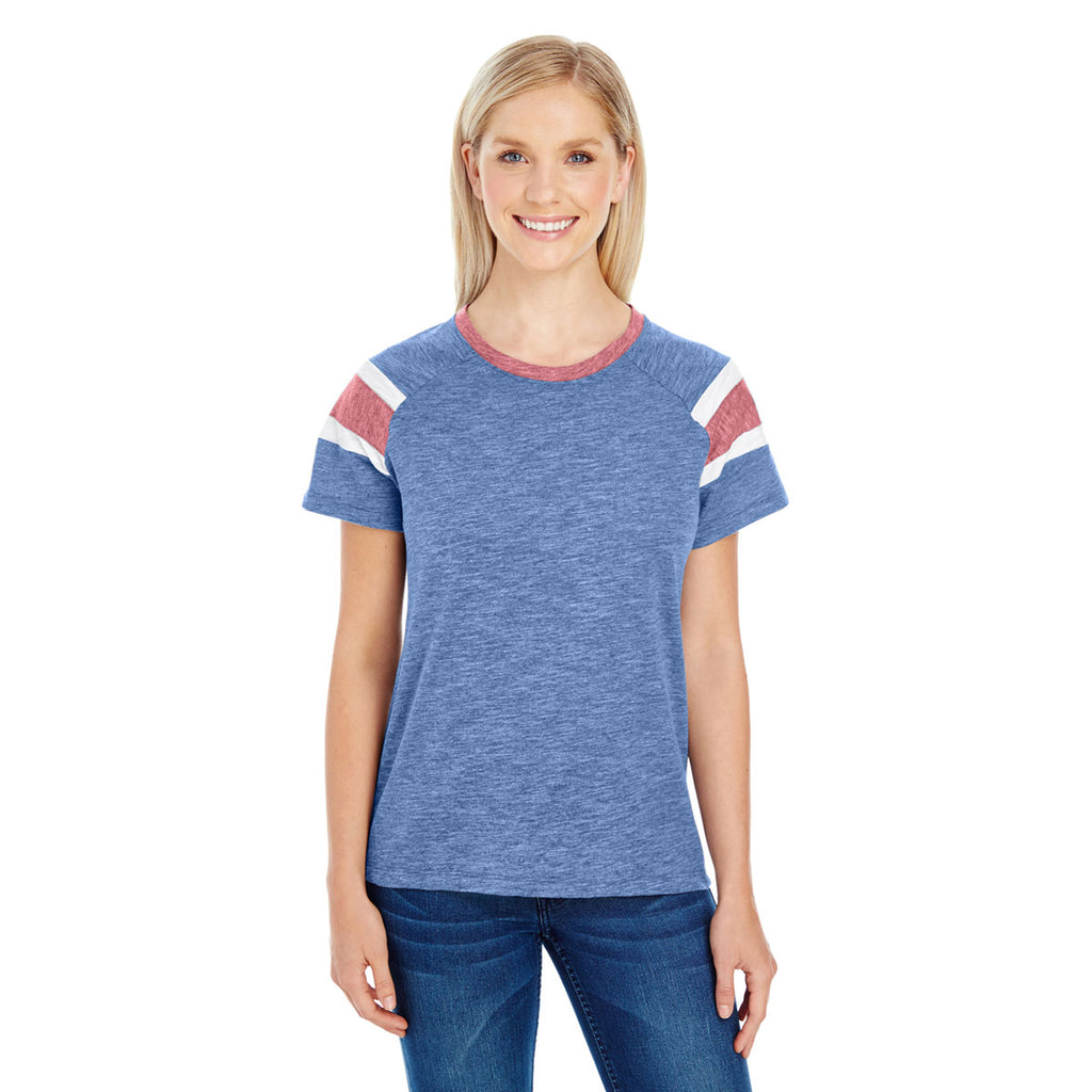 Augusta Sportswear Women's Royal/Red/White Fanatic Short-Sleeve T-Shirt