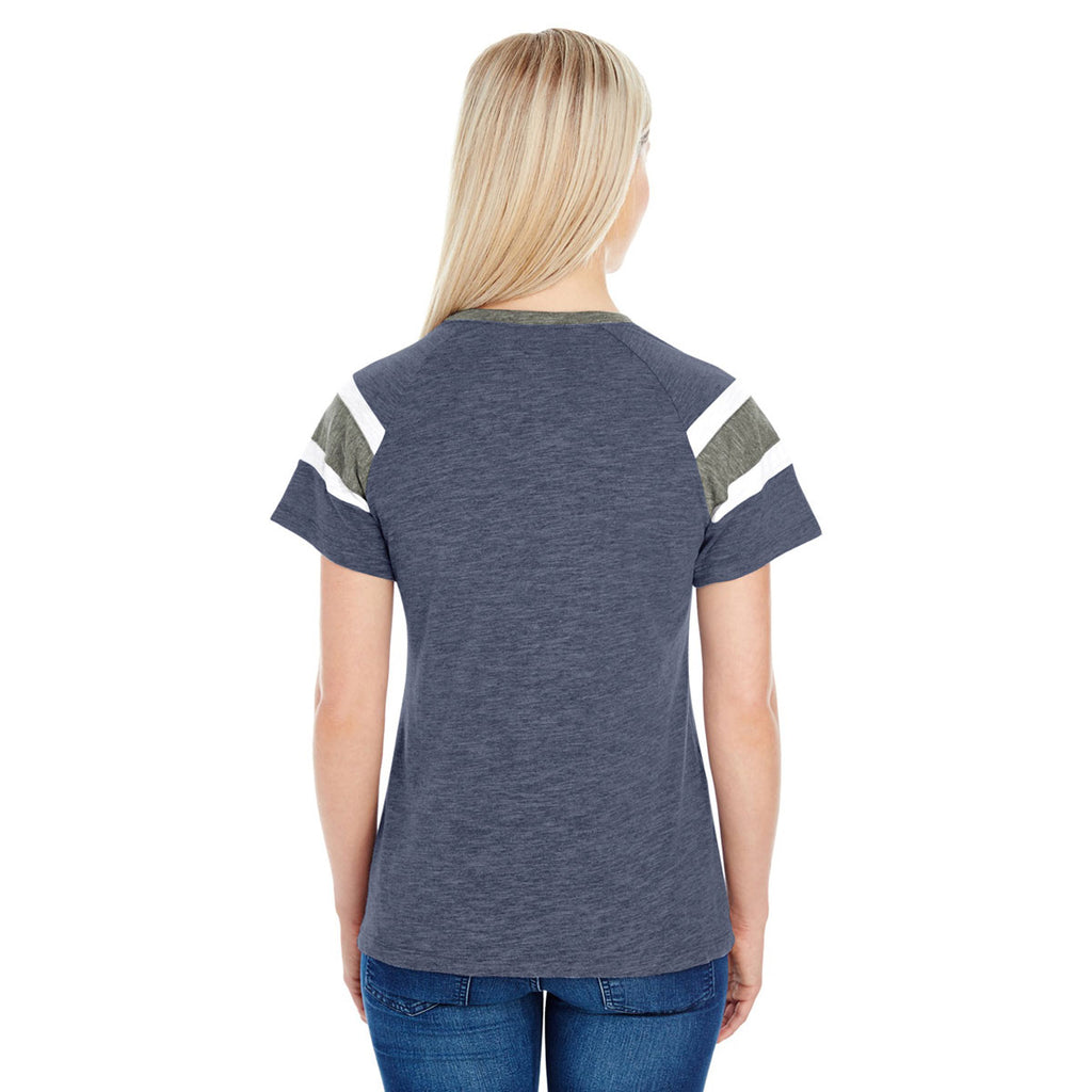 Augusta Sportswear Women's Navy/Slate/White Fanatic Short-Sleeve T-Shirt