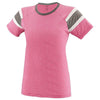 Augusta Sportswear Women's Power Pink/Slate/White Fanatic Short-Sleeve T-Shirt