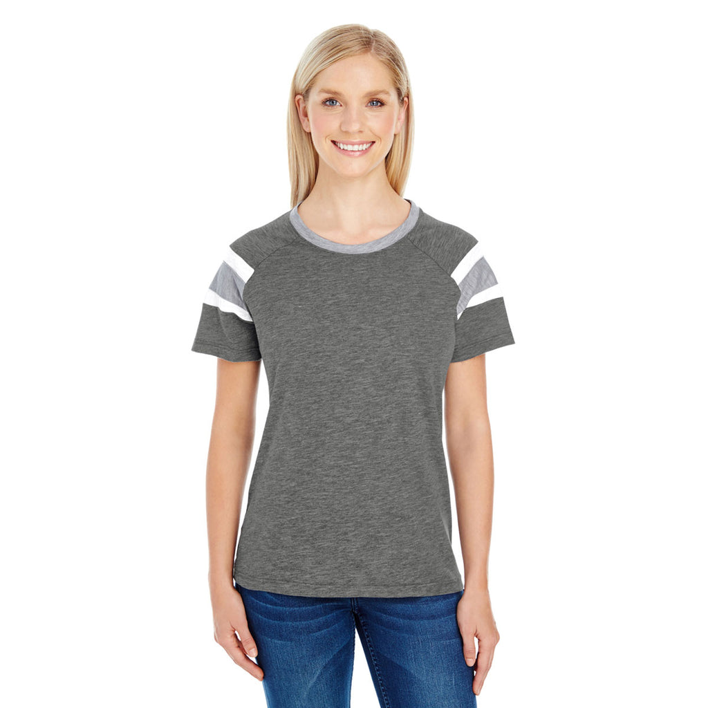 Augusta Sportswear Women's Slate/Athletic Heather/White Fanatic Short-Sleeve T-Shirt