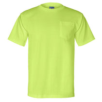 Bayside Men's Lime Green Union-Made Short Sleeve T-Shirt with Pocket