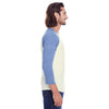 Threadfast Apparel Unisex Cream/Navy Triblend 3/4-Sleeve Raglan