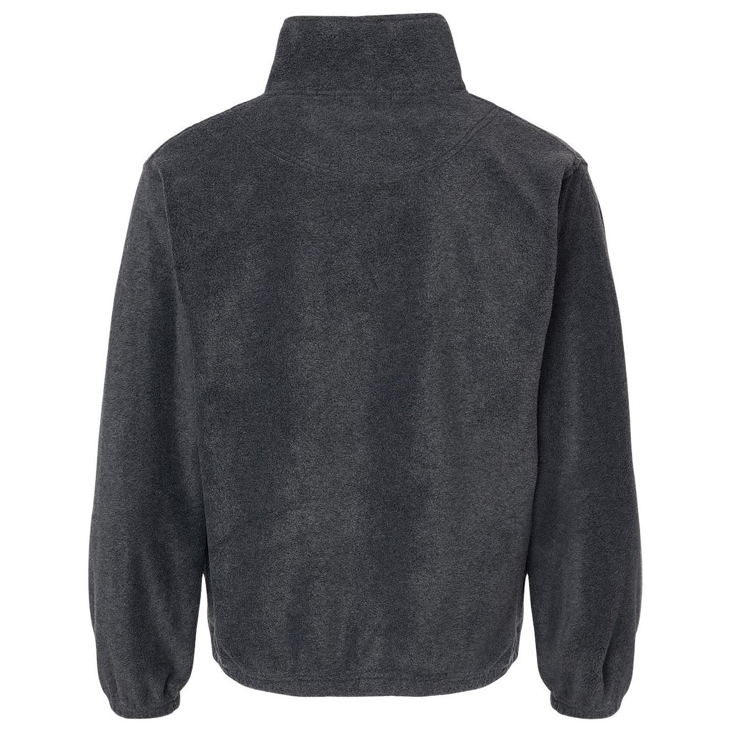 Burnside Men's Heather Charcoal Polar Fleece Quarter-Zip Pullover