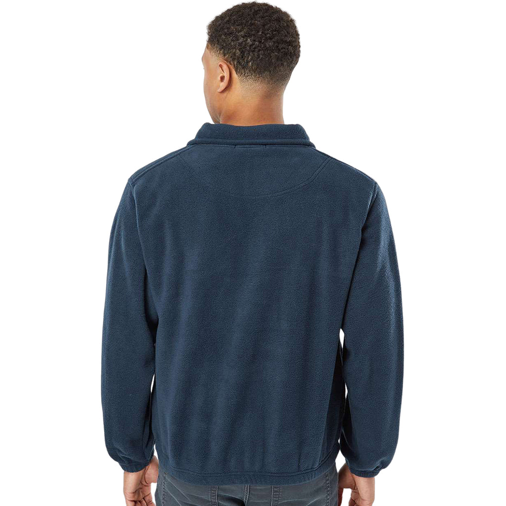 Burnside Men's Navy Polar Fleece Quarter-Zip Pullover