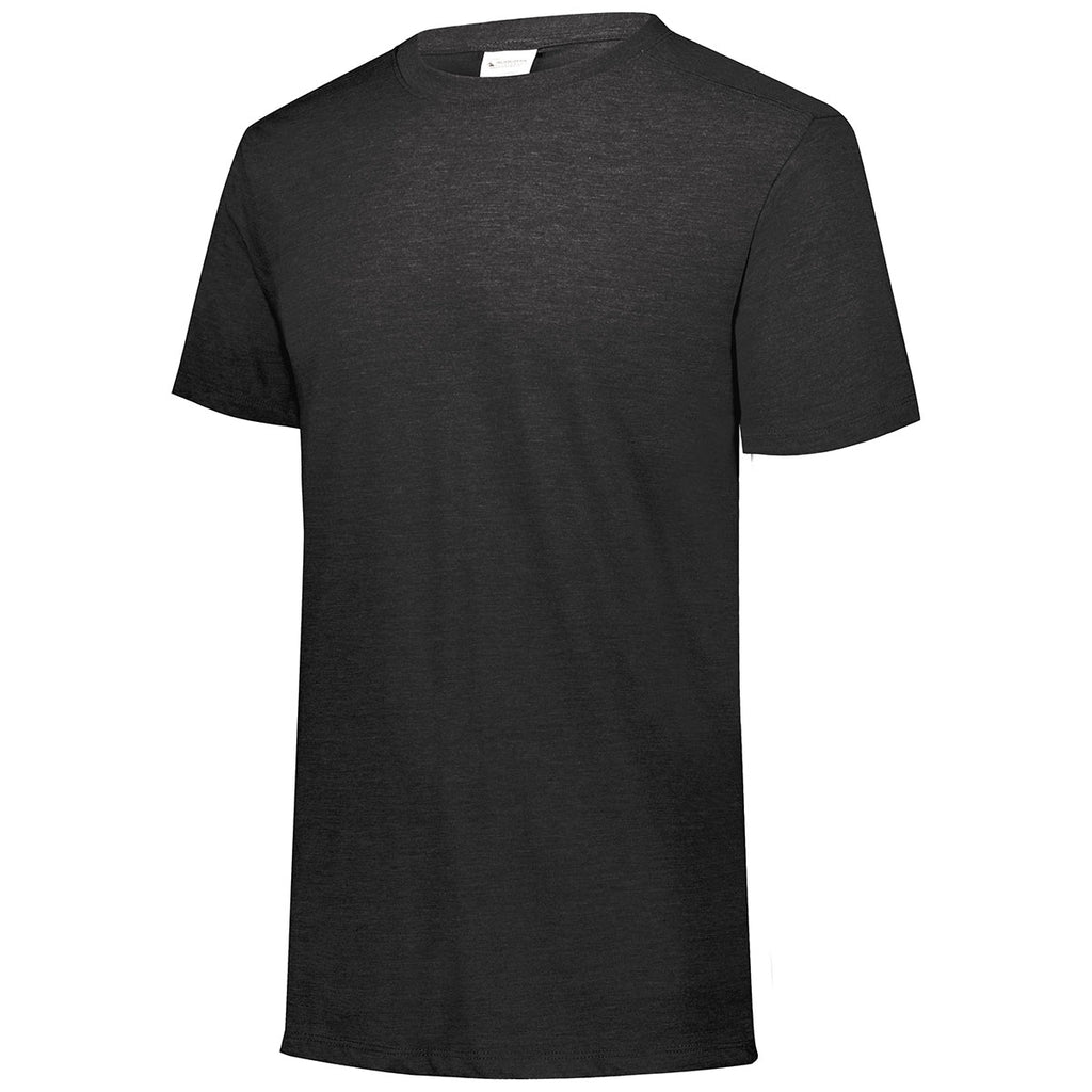 Augusta Sportswear Men's Black Heather Tri-Blend Tee