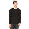 Bella + Canvas Men's Black Jersey Long-Sleeve Henley