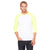 Bella + Canvas Unisex White/Neon Yellow 3/4 Sleeve Baseball T-Shirt