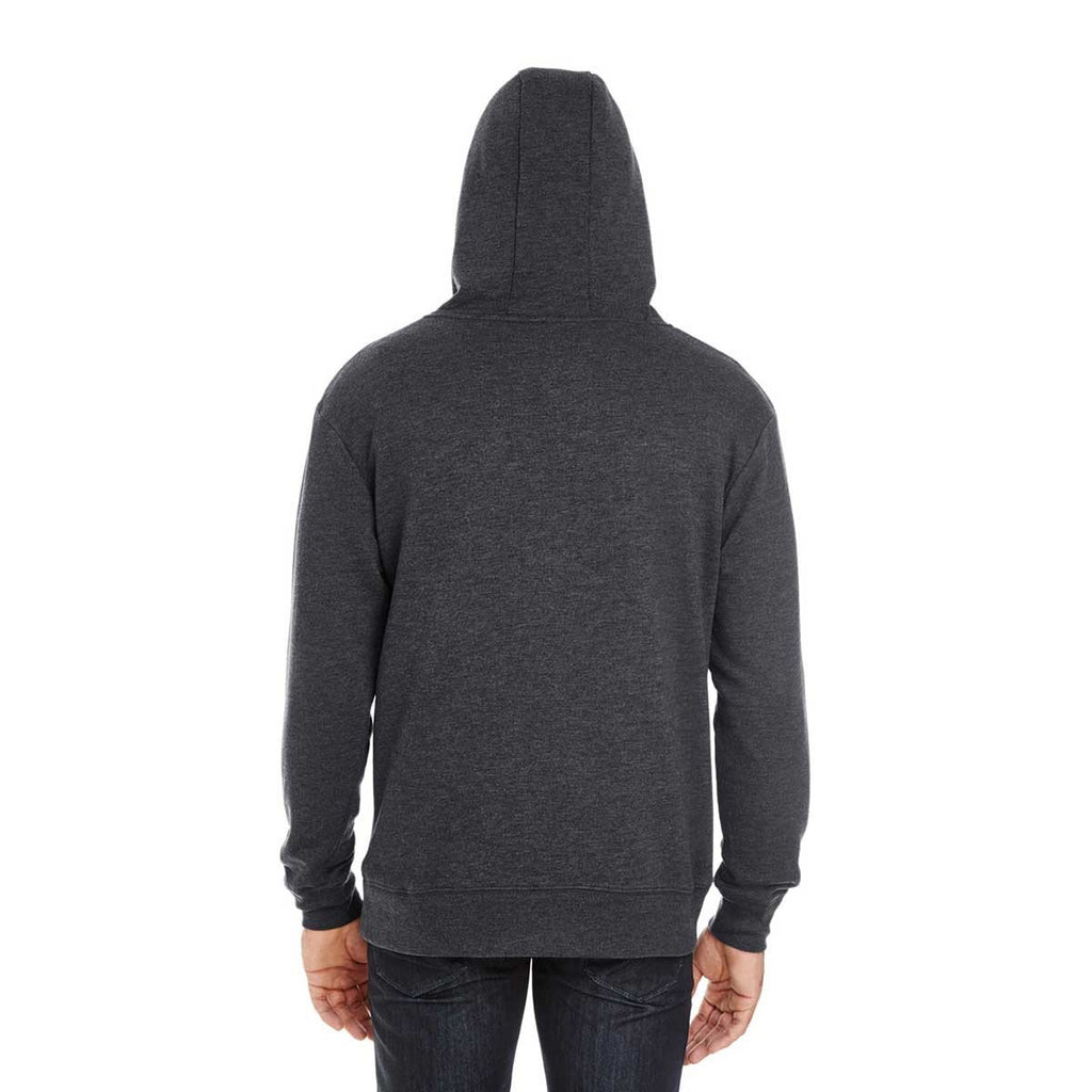 Threadfast Apparel Unisex Black Heather Triblend French Terry Hoodie