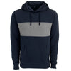 Vantage Men's Deep Navy Premium Cotton Blocked Fleece Pullover Hoodie