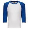 Next Level Youth Royal/White CVC 3/4-Sleeve Raglan Tee