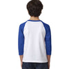 Next Level Youth Royal/White CVC 3/4-Sleeve Raglan Tee