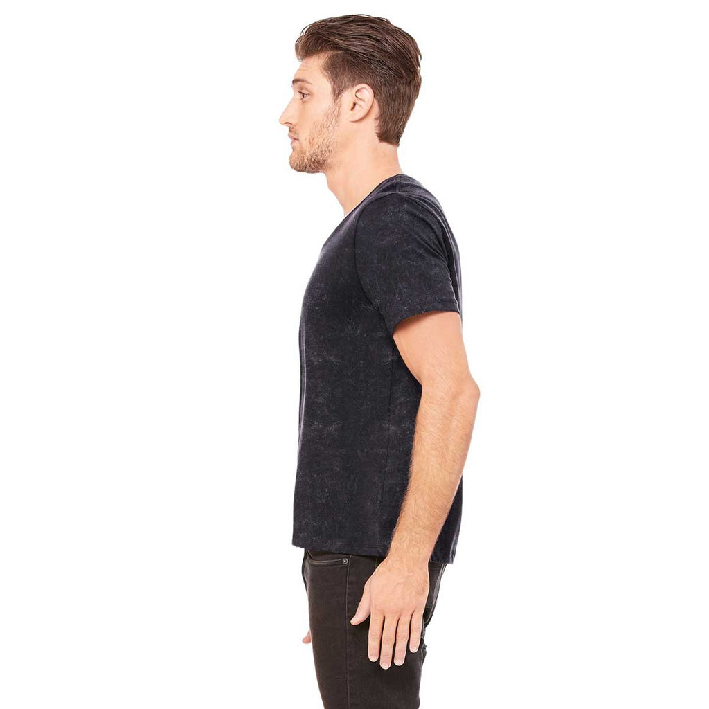 Bella + Canvas Men's Black Mineral Wash Jersey Wide Neck T-Shirt