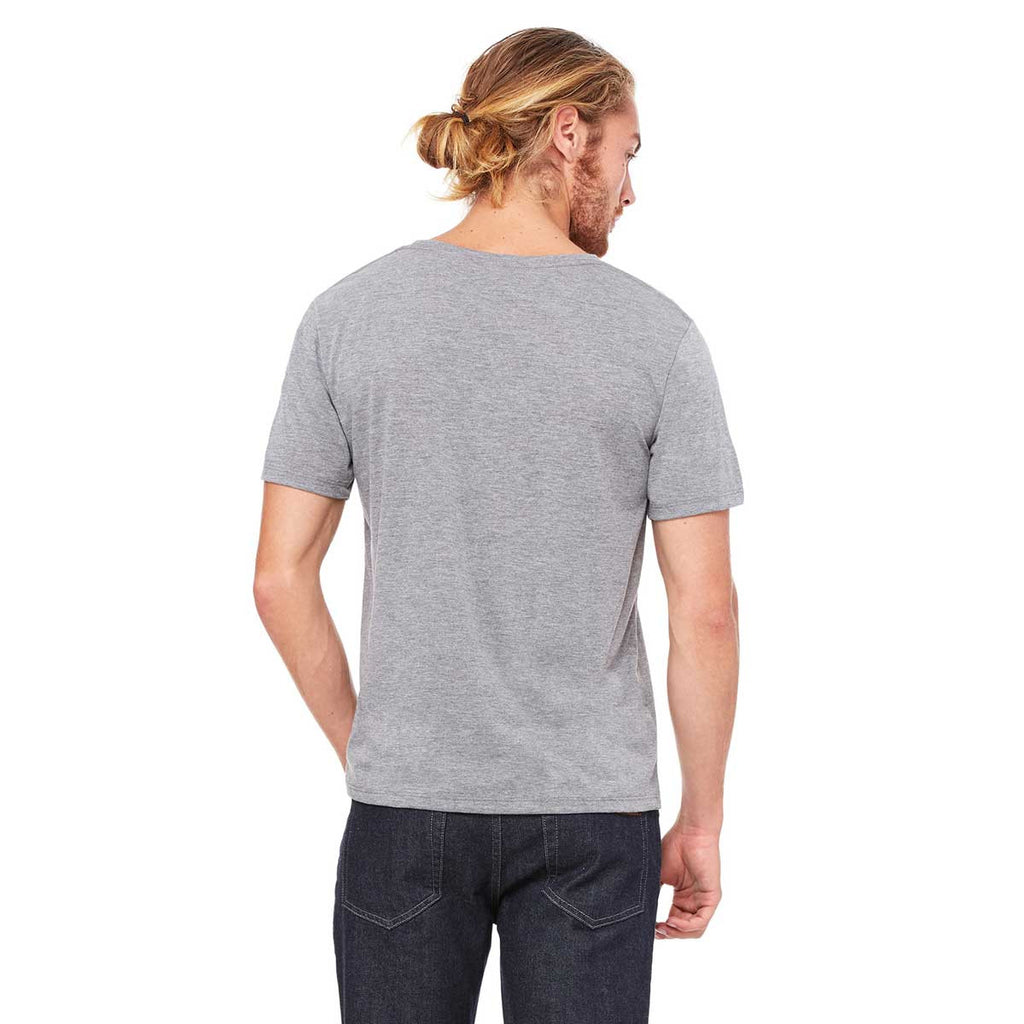 Bella + Canvas Men's Grey Triblend Jersey Wide Neck T-Shirt