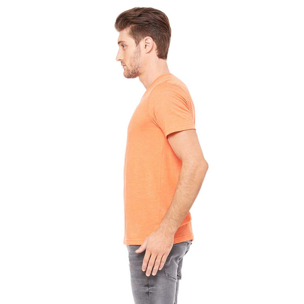 Bella + Canvas Unisex Orange Triblend Short-Sleeve V-Neck T-Shirt