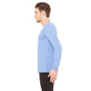 Bella + Canvas Unisex Blue Triblend Jersey Long-Sleeve V-Neck T-Shirt