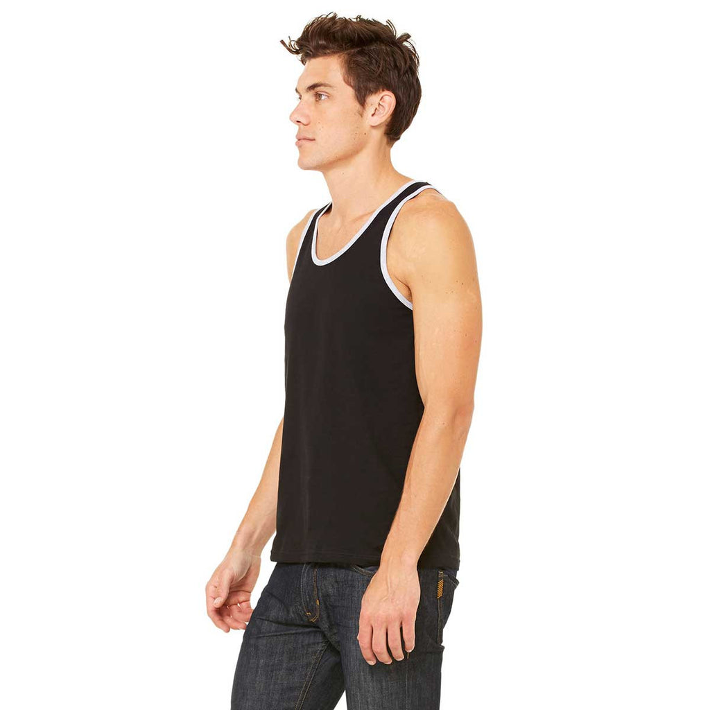 Bella + Canvas Unisex Black/Athletic Heather Jersey Tank