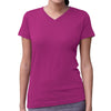 LAT Women's Fuchsia V-Neck Fine Jersey T-Shirt