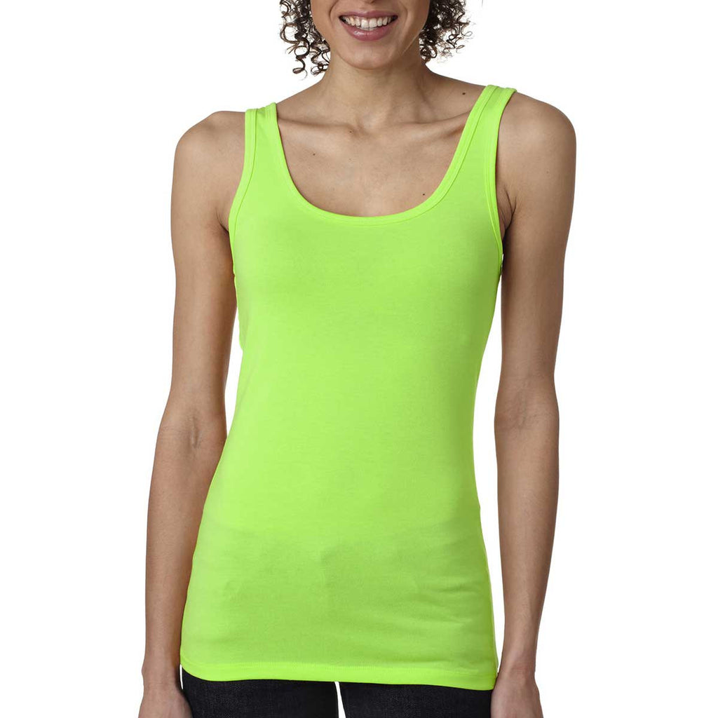 Next Level Women's Neon Green Jersey Tank Top