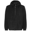 Burnside Men's Black Polar Fleece Quarter-Zip Hooded Pullover