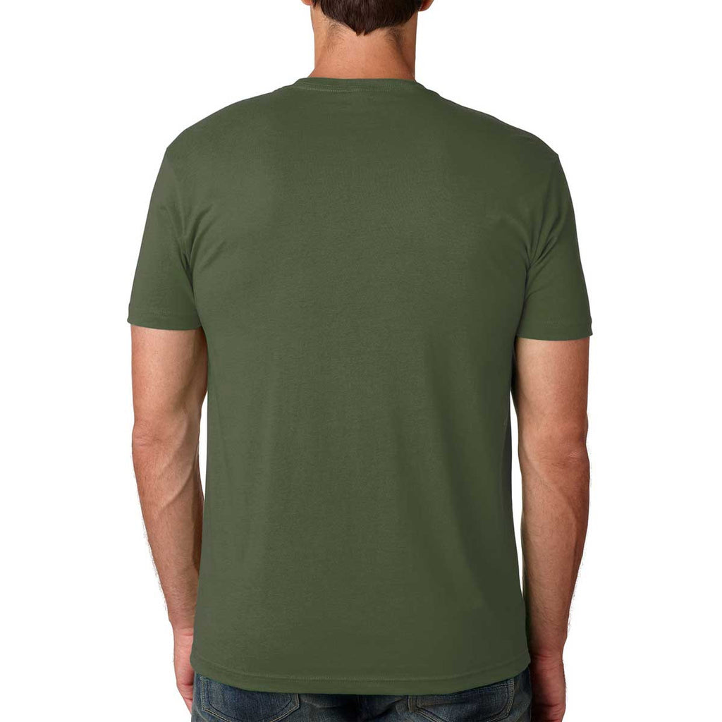 Next Level Men's Military Green Premium Fitted Short-Sleeve Crew