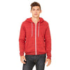 Bella + Canvas Unisex Red Marble Fleece Full-Zip Hoodie