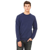 Bella + Canvas Unisex Navy Triblend Sponge Fleece Crew Neck Sweatshirt