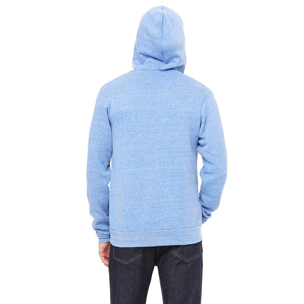 Bella + Canvas Unisex Blue Triblend Sponge Fleece Full-Zip Hoodie