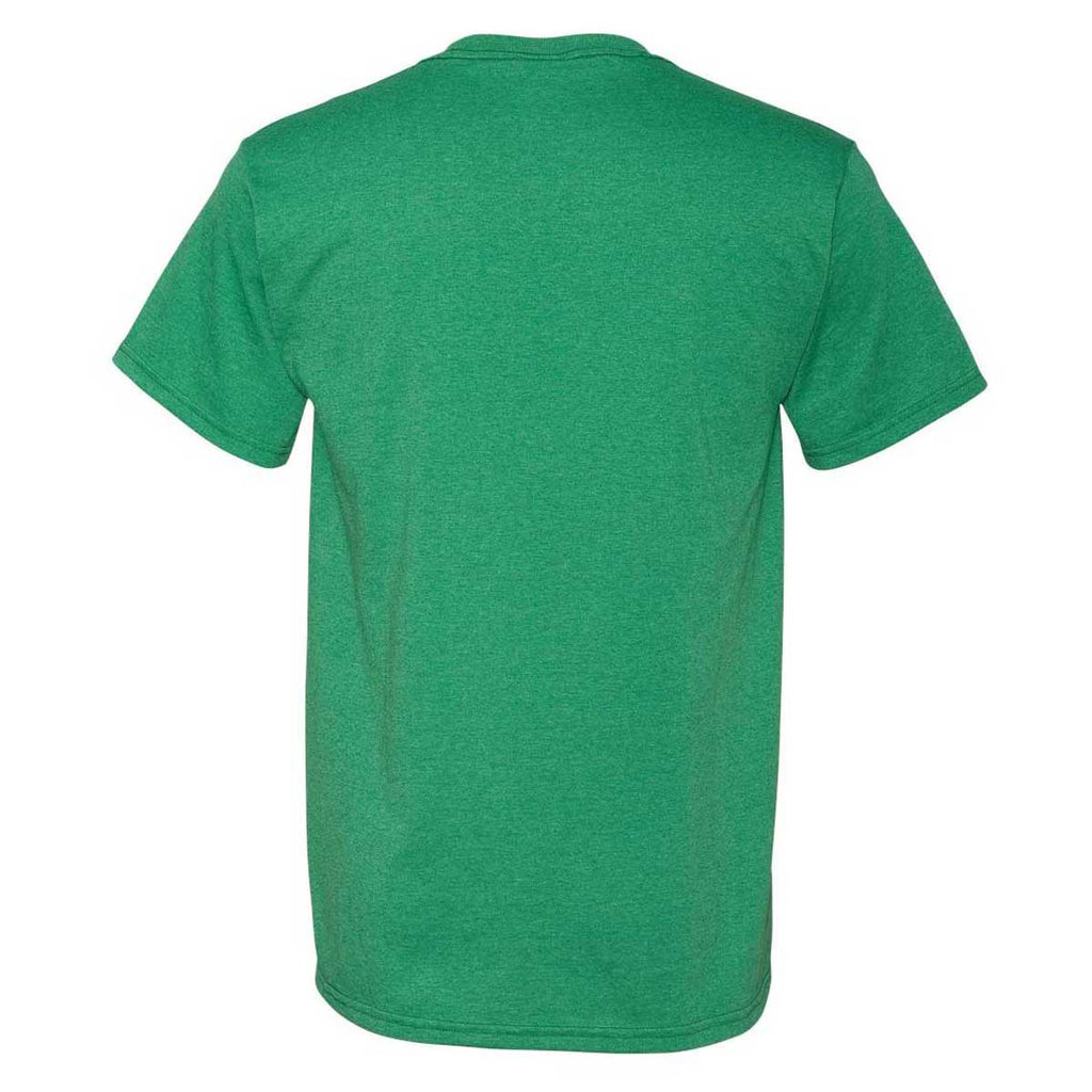 Fruit of the Loom Men's Retro Heather Green HD Cotton Short Sleeve T-Shirt