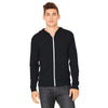 Bella + Canvas Unisex Black Triblend Full-Zip Lightweight Hoodie