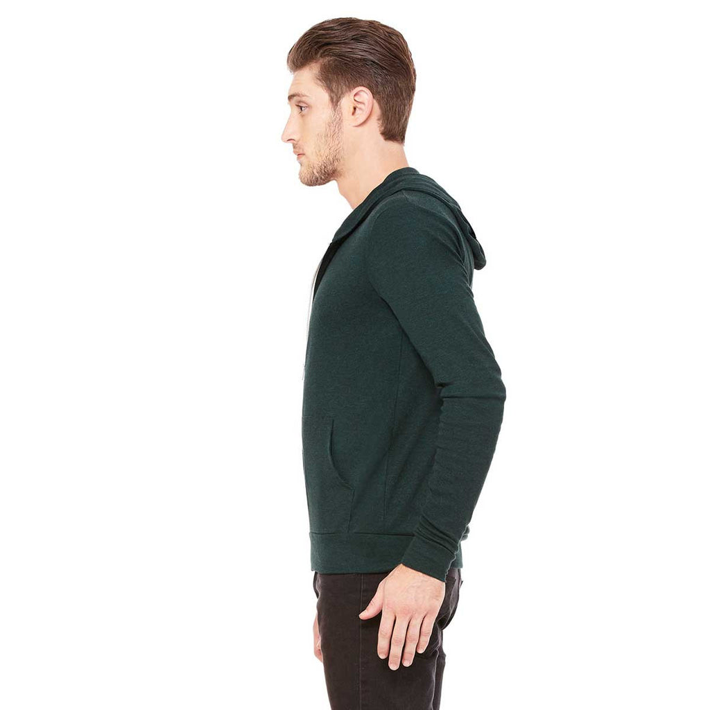 Bella + Canvas Unisex Emerald Triblend Full-Zip Lightweight Hoodie