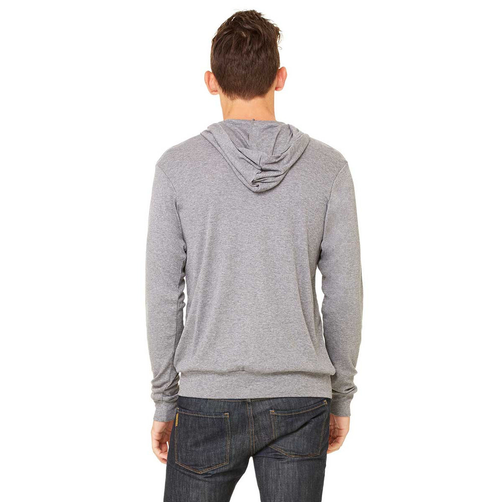 Bella + Canvas Unisex Grey Triblend Full-Zip Lightweight Hoodie