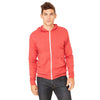 Bella + Canvas Unisex Red Triblend Full-Zip Lightweight Hoodie