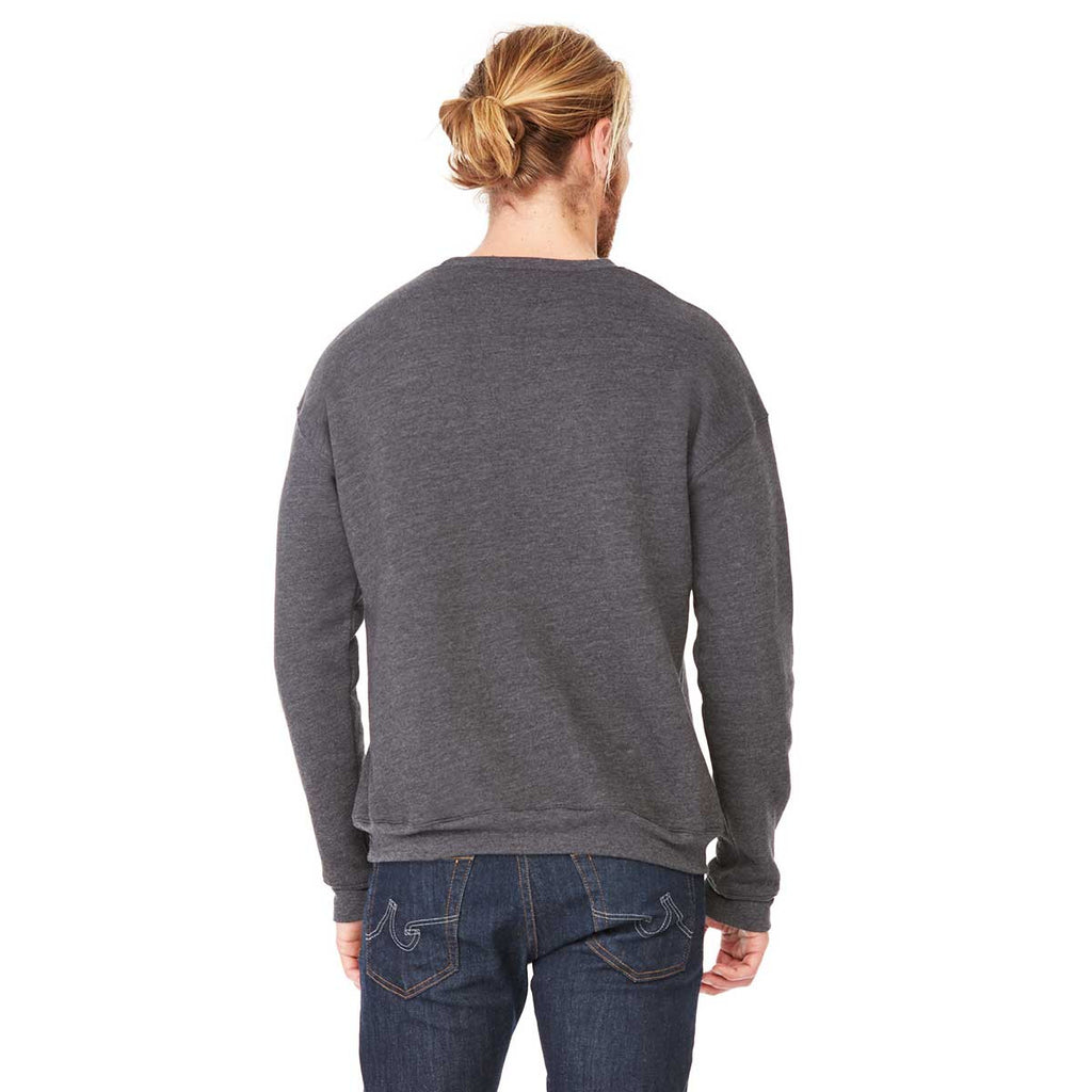 Bella + Canvas Unisex Dark Grey Heather Drop Shoulder Fleece Sweatshirt