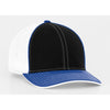 Pacific Headwear Black/Royal Universal Fitted Trucker Mesh Cap