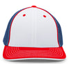 Pacific Headwear White/Royal/Red Universal Fitted Trucker Mesh Cap