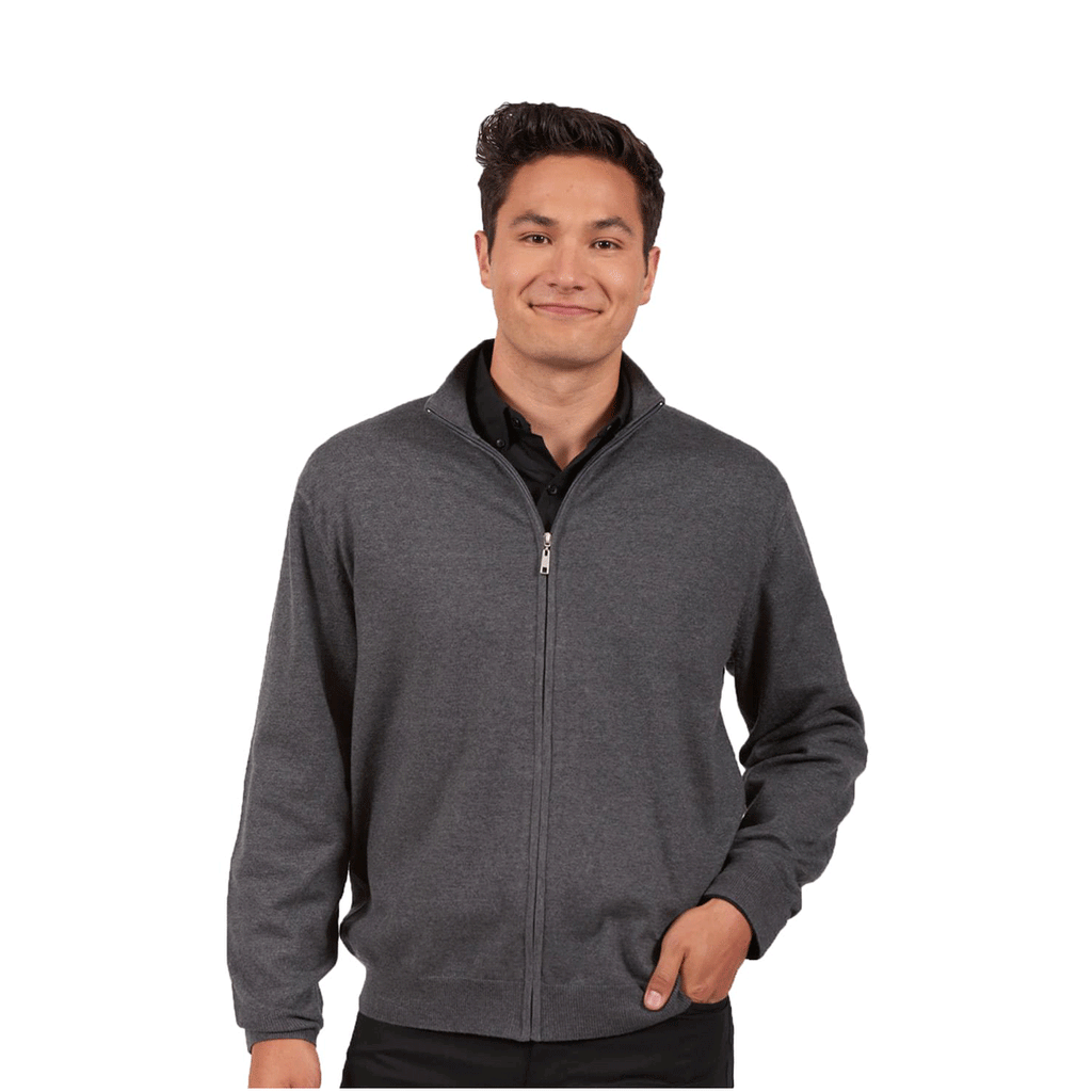 Edwards Men's Smoke Heather Full Zip Cotton Blend Cardigan