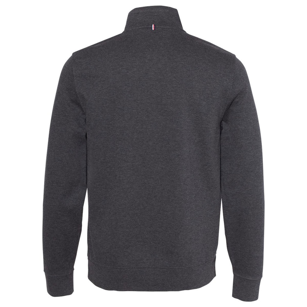 Tommy Hilfiger Men's Charcoal Grey Heather Bill Quarter-Zip Pullover Sweatshirt