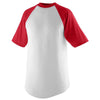 Augusta Sportswear Men's White/Red Short-Sleeve Baseball Jersey